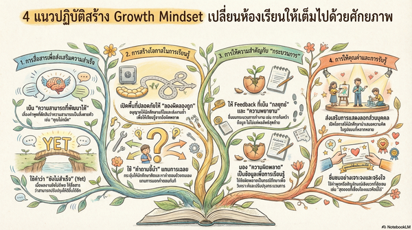 💡 4 แนวปฏิบัติสร้าง Growth Mindset เปลี่ยนห้องเรียนให้เต็มไปด้วยศักยภาพ